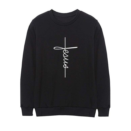 Jesus Letter Graphic Pullover Hoodie